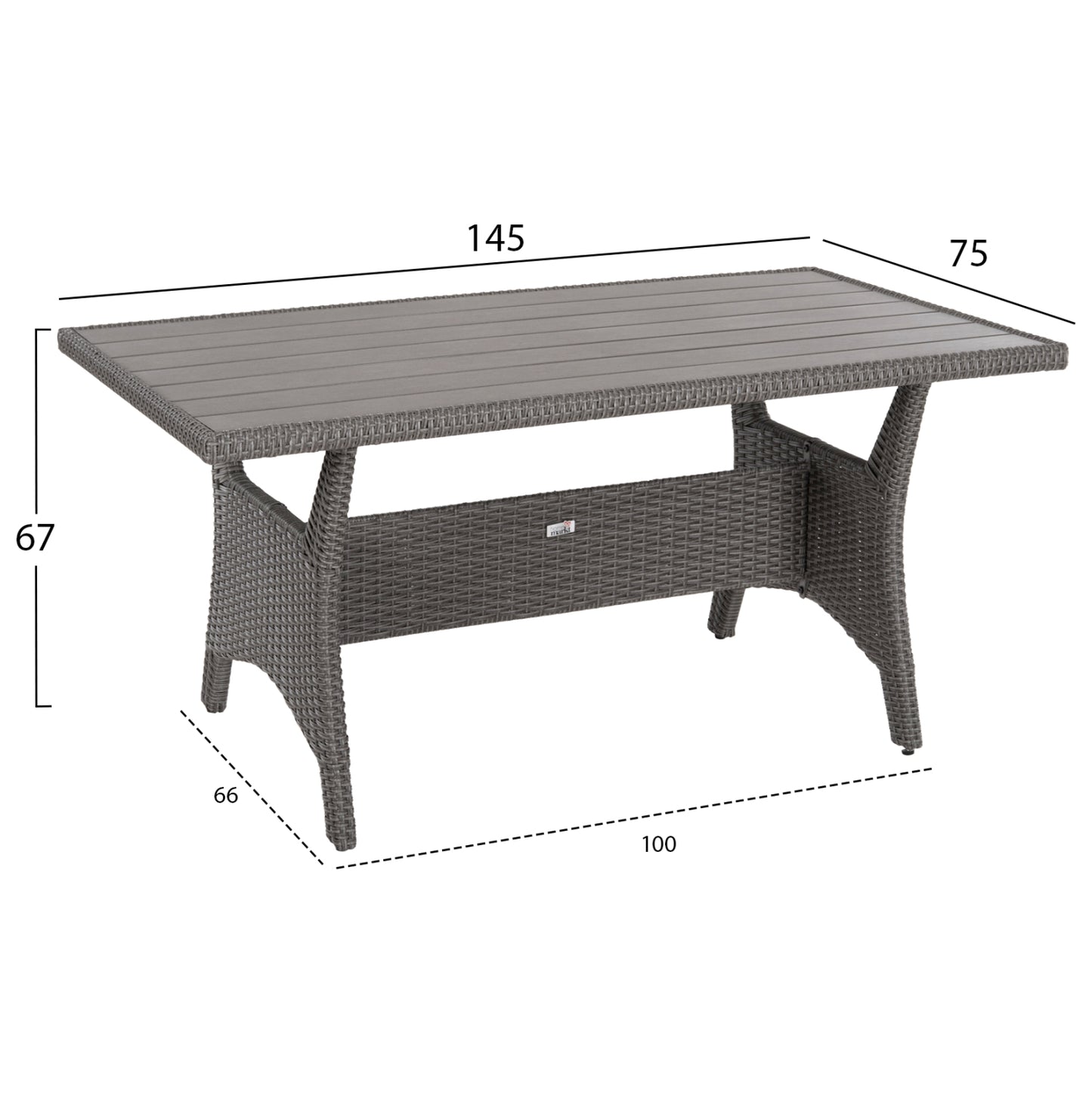Outdoor Lounge Set Corner Sofa&table Carson Hm6078.01 Grey Synthetic Rattan-cushions-ps Wood
