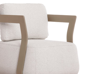 Lounge Set 5pcs Pacific Hm6253.04 Aluminum In Champagne Color - Cream White Fabric