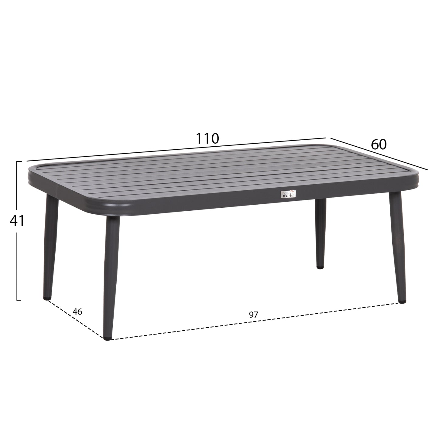 Outdoor Lounge Set 4-seat Willa Hm6505.01 Aluminum-rope-cushions In Grey