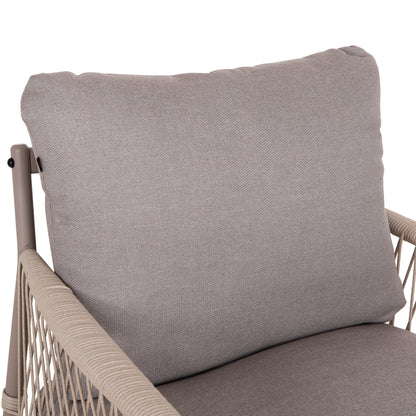 Outdoor Lounge Set 4-seat Deandra Hm6507.02 Champagne Color Metal--grey Cushions