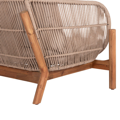 Outdoor Lounge Set 4pcs Sanji Hm21213 Acacia Wood-aluminum Frame-rope