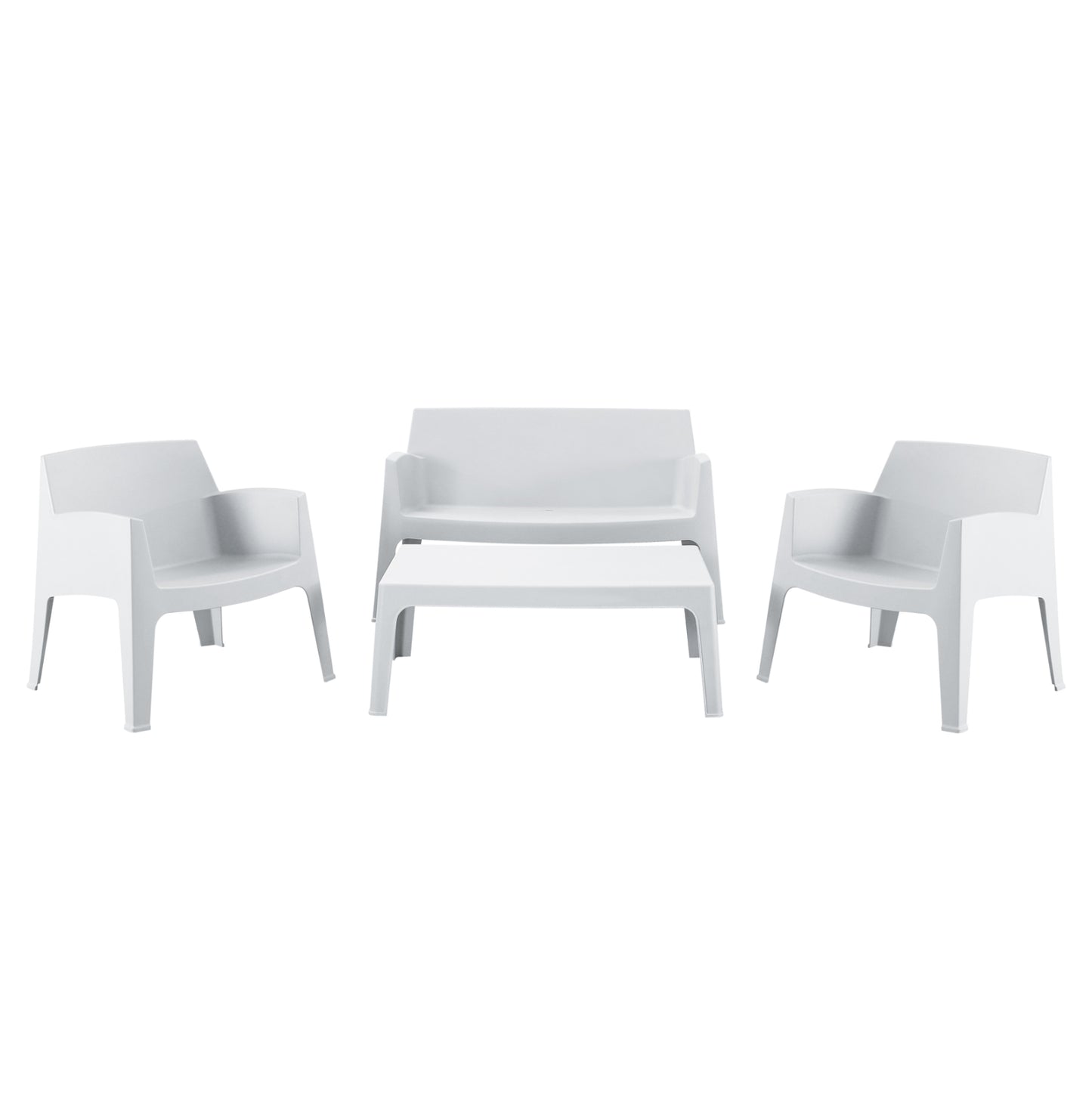 Lounge Set 4pcs Sleek Hm21268.01 White Polypropylene