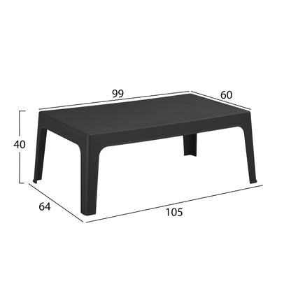 Lounge Set 4pcs Sleek Hm21268.02 Black Polypropylene