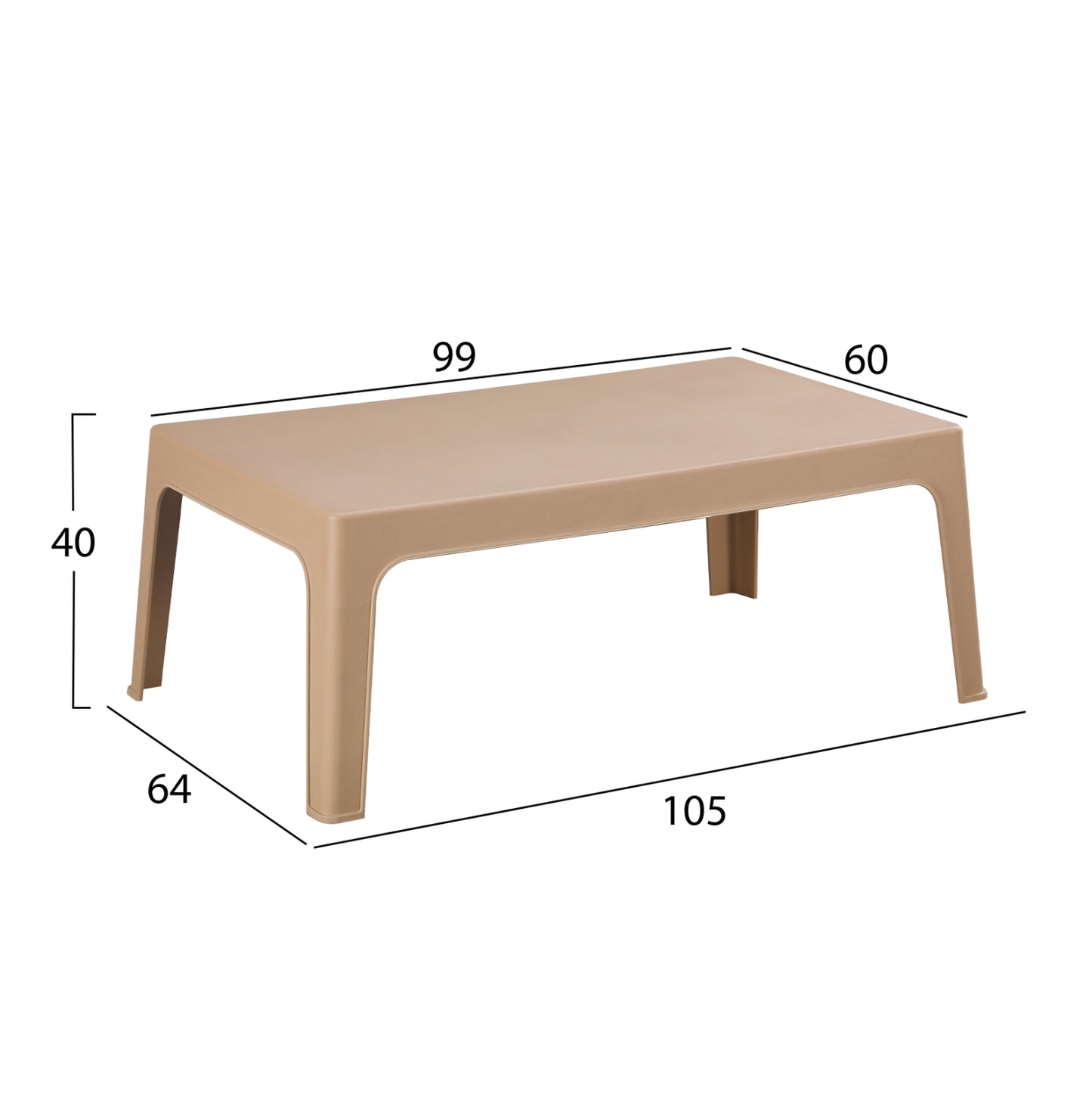 Lounge Set 4pcs Sleek Hm21268.03 Cappuccino Polypropylene