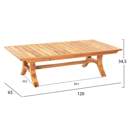 Outdoor Lounge Set 4pcs Rosswell Hm6084.02 Acacia Wood-round Rope-beige Cushions (Copy)
