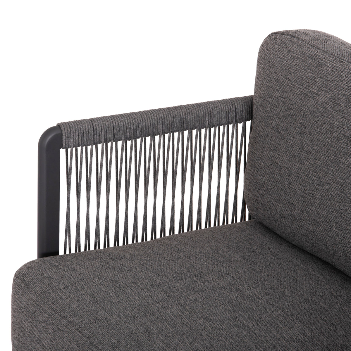 Outdoor Lounge Set 4pcs Elysia Hm6186.01 Dark Grey Aluminum-rope-p.e.fabric