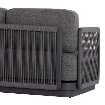 Outdoor Lounge Set 4pcs Elysia Hm6186.01 Dark Grey Aluminum-rope-p.e.fabric