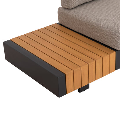 Outdoor Corner Lounge Set 4pcs Adhara Hm6189 Aluminum-olefin Fabric-sintered Stone