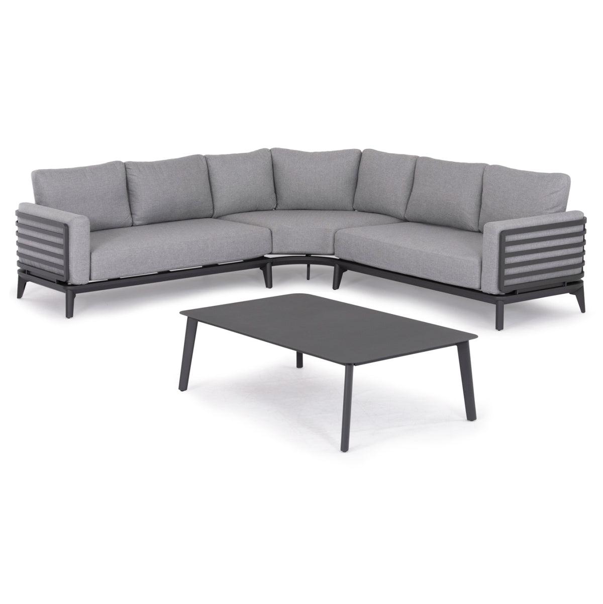 Outdoor Lounge Set 4pcs Orion Corner Hm6191.01 Dark Grey Aluminum & Olefin