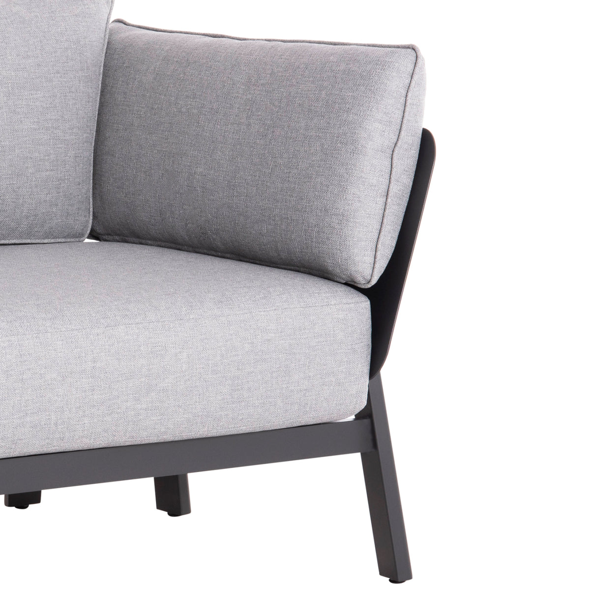 Outdoor Lounge Set 4pcs Enastron Hm6194.01 Dark Grey Aluminum & Grey Olefin Fabric