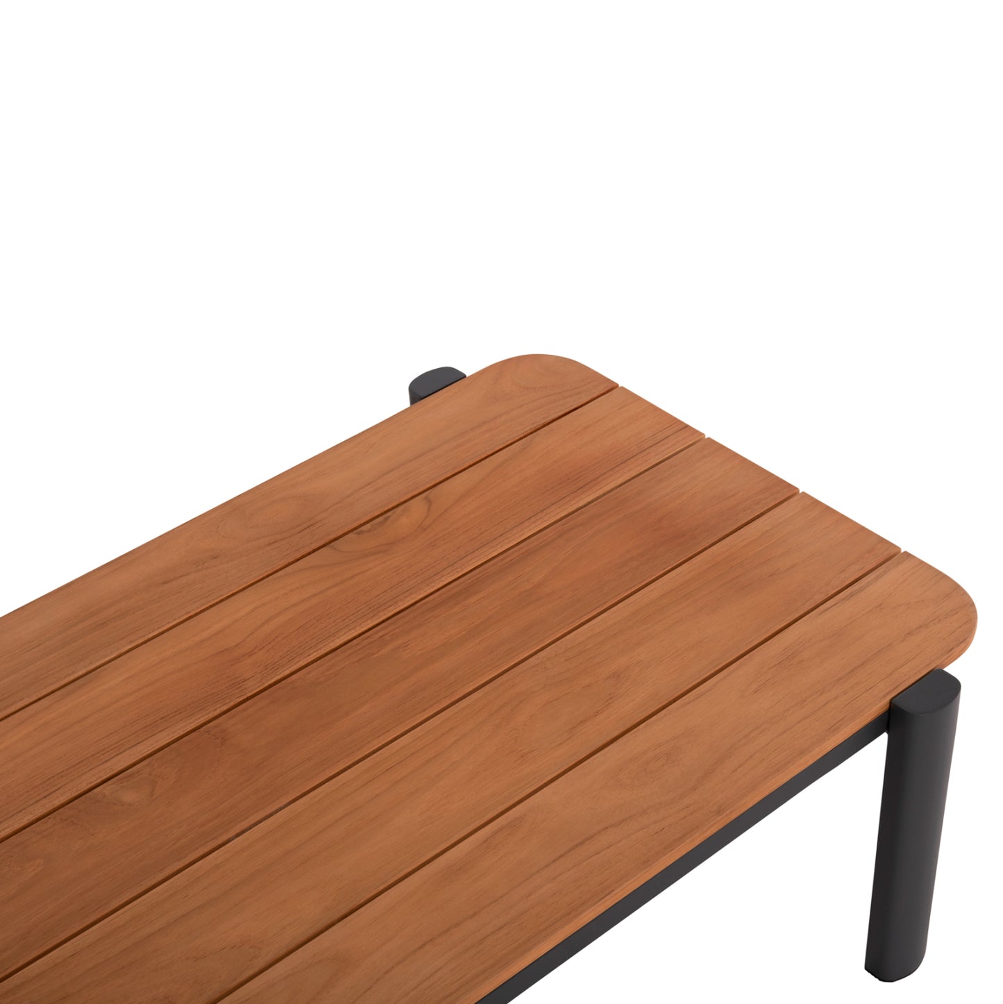 Outdoor Lounge Set 4pcs Elara Hm6195.01 Dark Grey Aluminum-grey Olefin-teak Wood