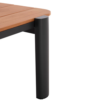 Outdoor Lounge Set 4pcs Elara Hm6195.01 Dark Grey Aluminum-grey Olefin-teak Wood
