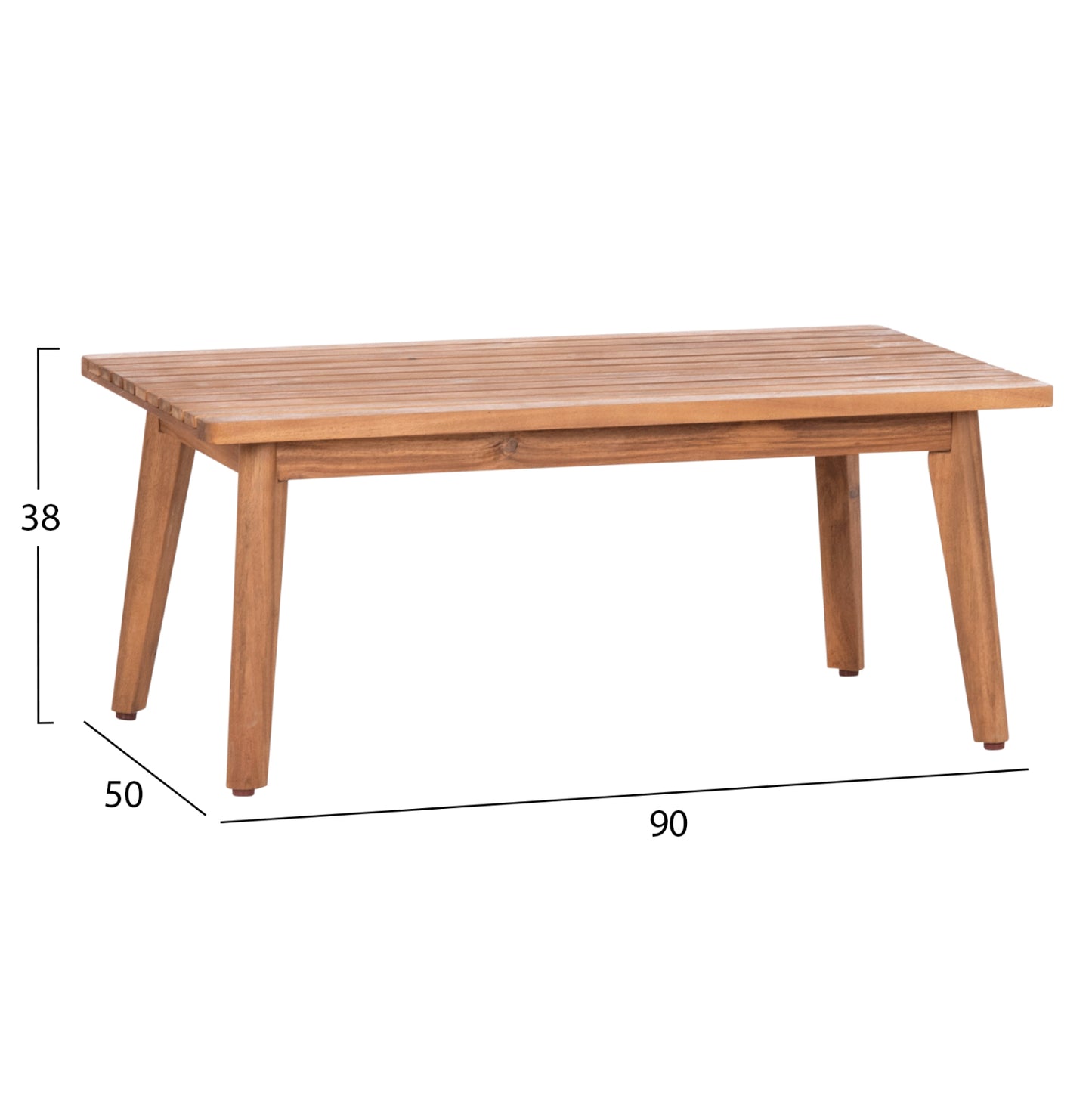 Franky Outdoor Lounge Set 4Pcs - Acacia Wood, Metal frame, Rope