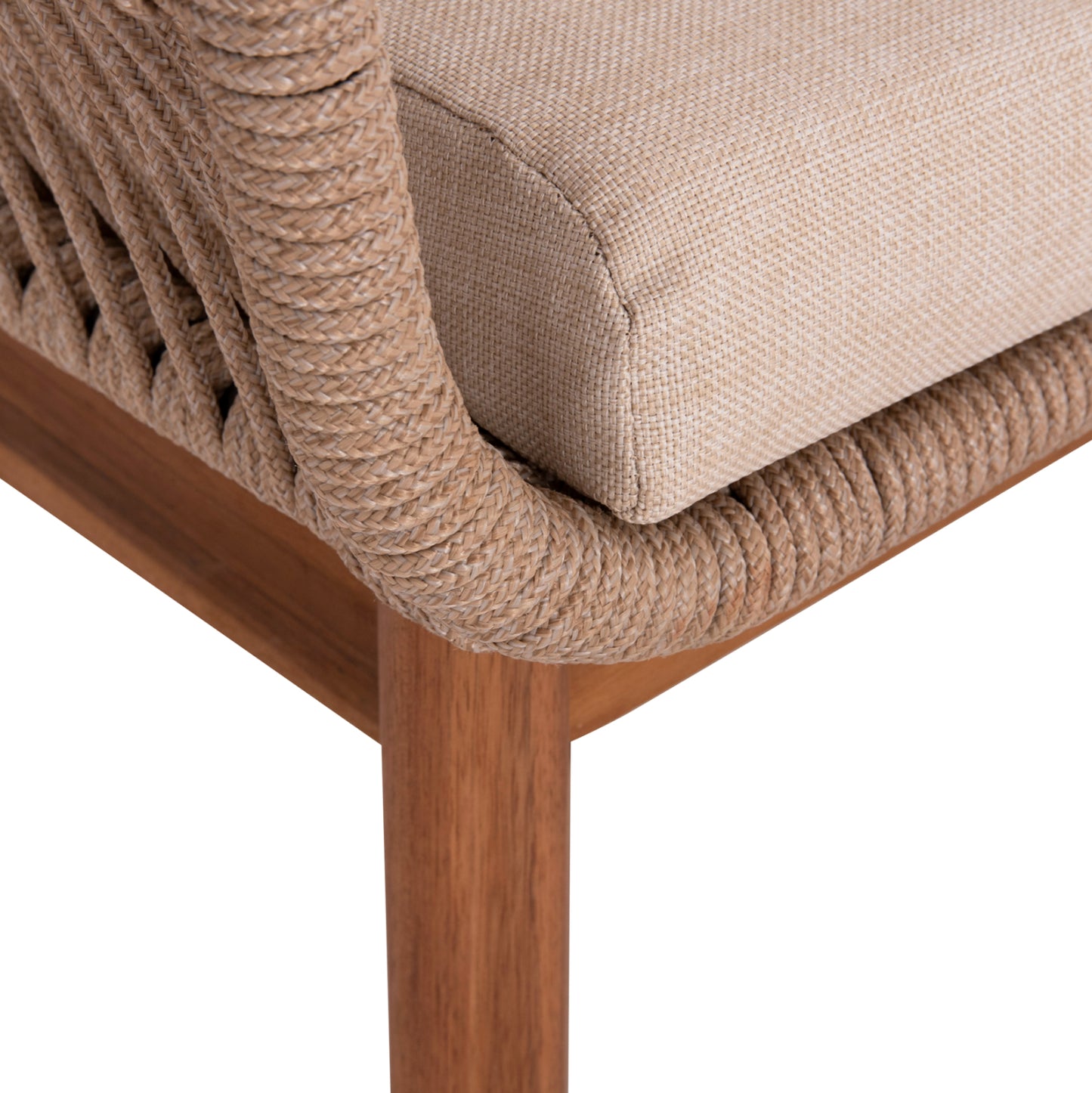 Franky Outdoor Lounge Set 4Pcs - Acacia Wood, Metal frame, Rope