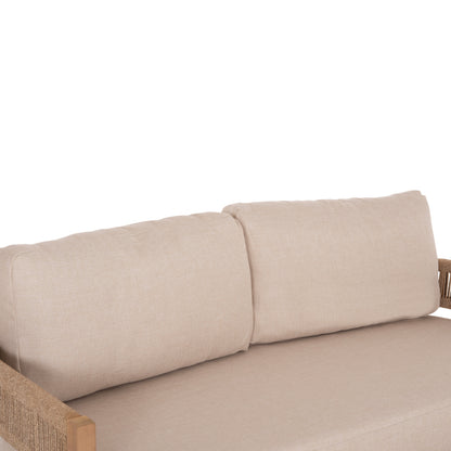 Outdoor Lounge Set 4pcs Solace Hm6261 Acacia Wood--rope--ecru Fabric