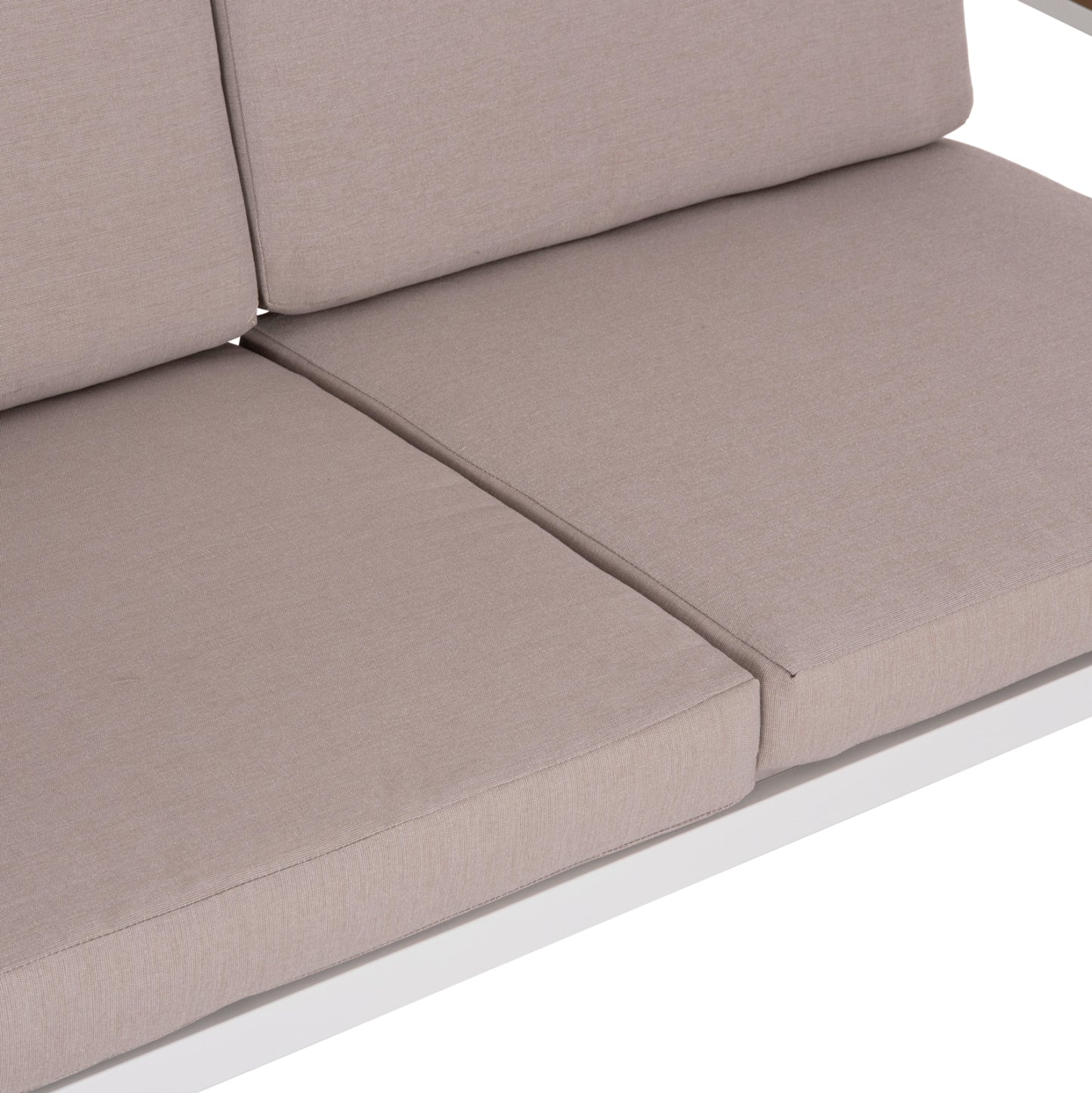 Outdoor Lounge Set 4pcs Safin Hm6278.01 Aluminum In White--polywood--olefin Fabric In Beige