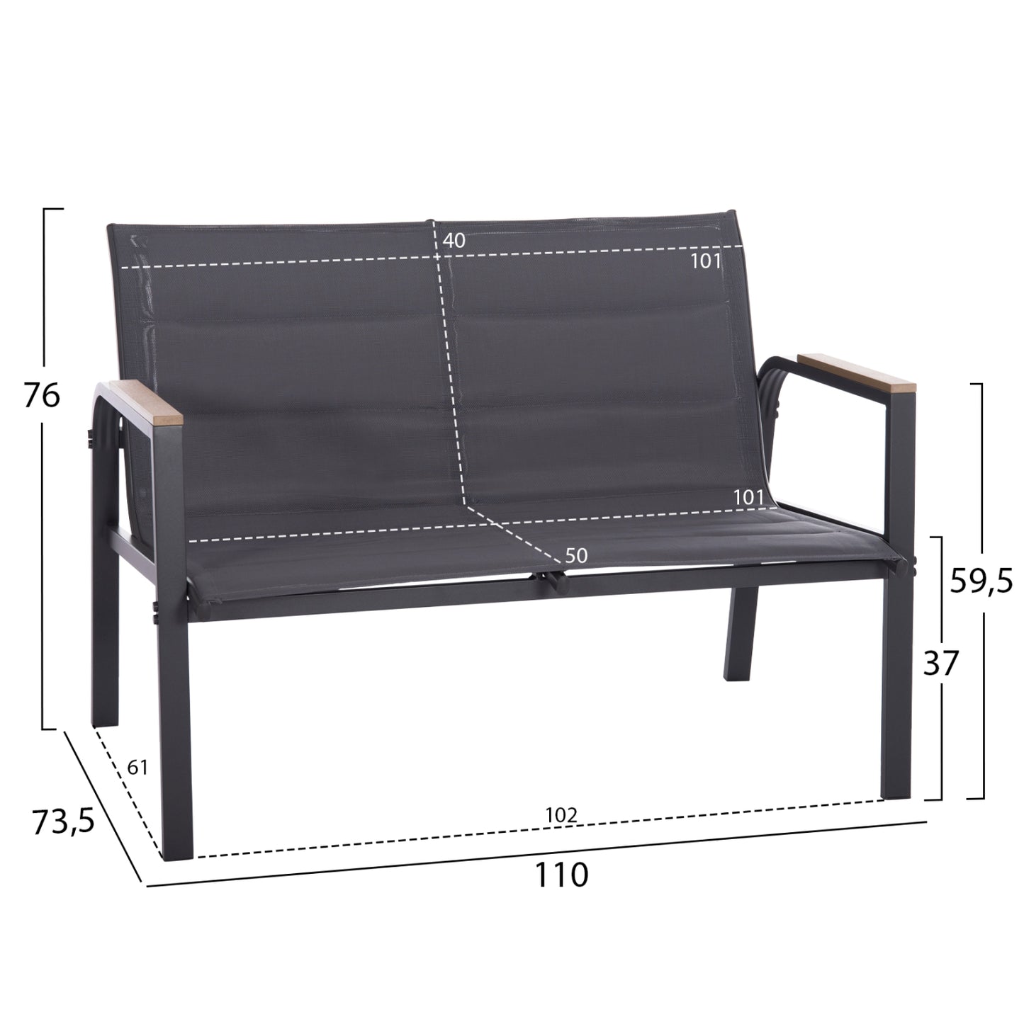 Nesa Outdoor Lounge set 4pcs - Aluminium