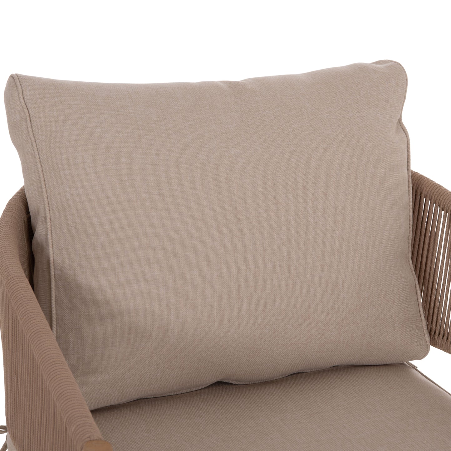 Outdoor Lounge Set 4pcs Kanu Hm6416 Acacia Wood-metal Frame-rope -- Beige