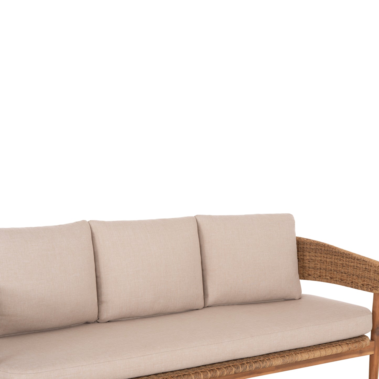 Outdoor Lounge Set 4pcs Terra Hm6449 Acacia Wood-rope--cushions In Beige