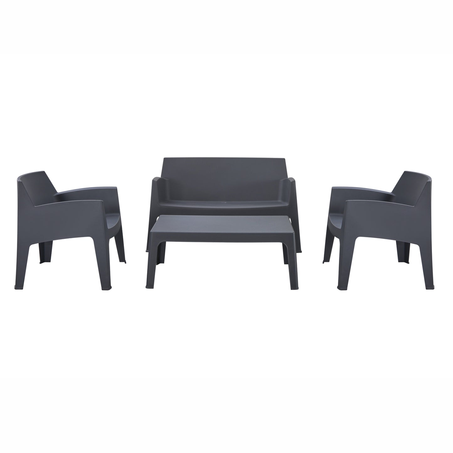Lounge Set 4pcs Sleek Hm21268.10 Grey Polypropylene