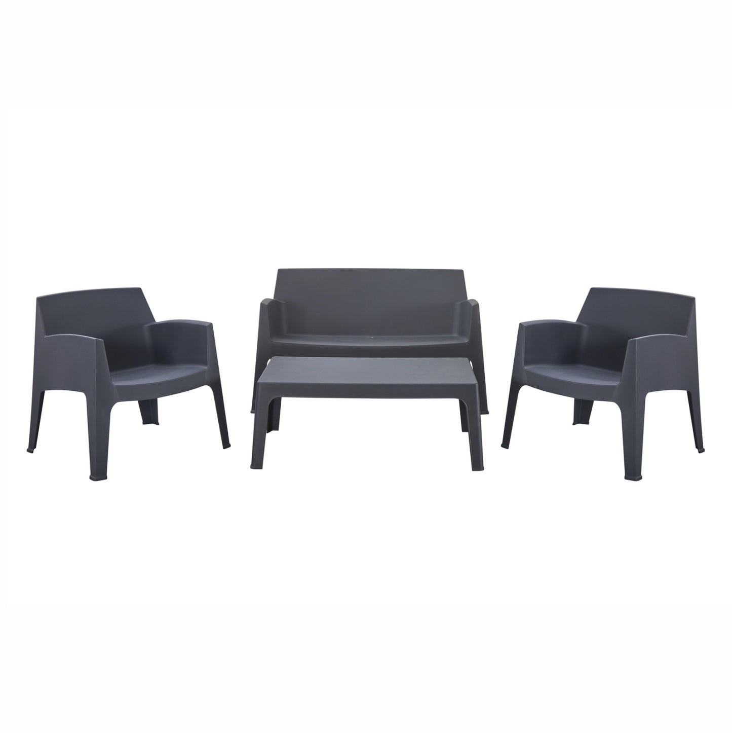 Lounge Set 4pcs Sleek Hm21268.10 Grey Polypropylene