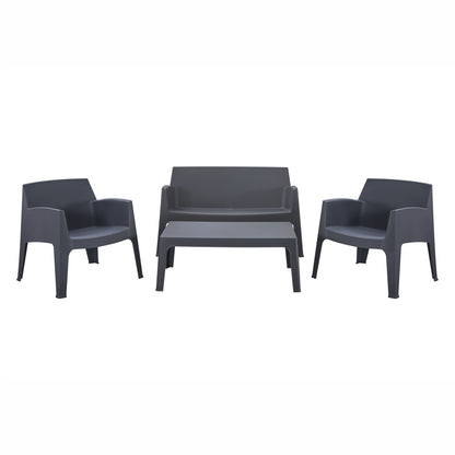 Lounge Set 4pcs Sleek Hm21268.10 Grey Polypropylene