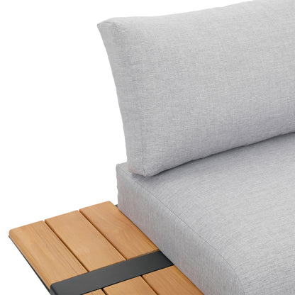 Outdoor Corner Lounge Set 5pcs Meilani Hm6190 Aluminum-eucalyptus Wood-rope