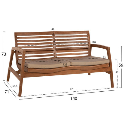 Outdoor Lounge Set Teak Wood