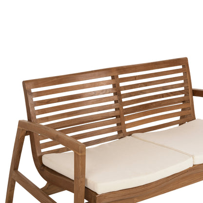 Outdoor Lounge Set 4pcs Dover Hm9624 Recycled Teak Wood-cushions In Mocha Color