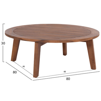 Outdoor Lounge Set 4pcs Harra Hm6236 Acacia Wood In Natural--cushions In Grey