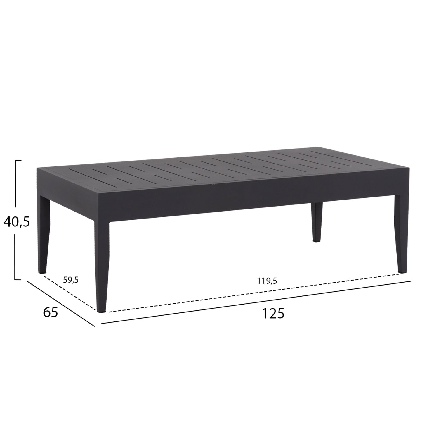 Outdoor Lounge Set 4pcs Larry Hm6188.01 Dark Grey Aluminum-p.e. Fabric