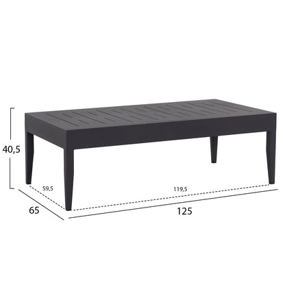 Outdoor Lounge Set 4pcs Larry Hm6188.01 Dark Grey Aluminum-p.e. Fabric