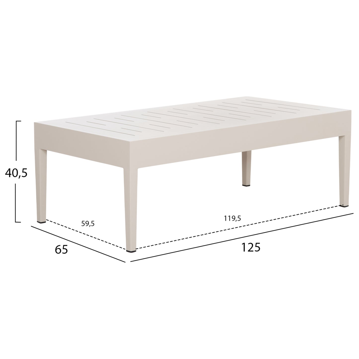 Outdoor Lounge Set 4pcs Larry Hm6188.02 Champagne Colored Aluminum-p.e. Fabric