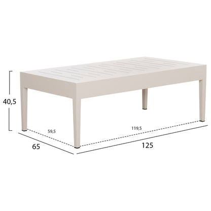 Outdoor Lounge Set 4pcs Larry Hm6188.02 Champagne Colored Aluminum-p.e. Fabric