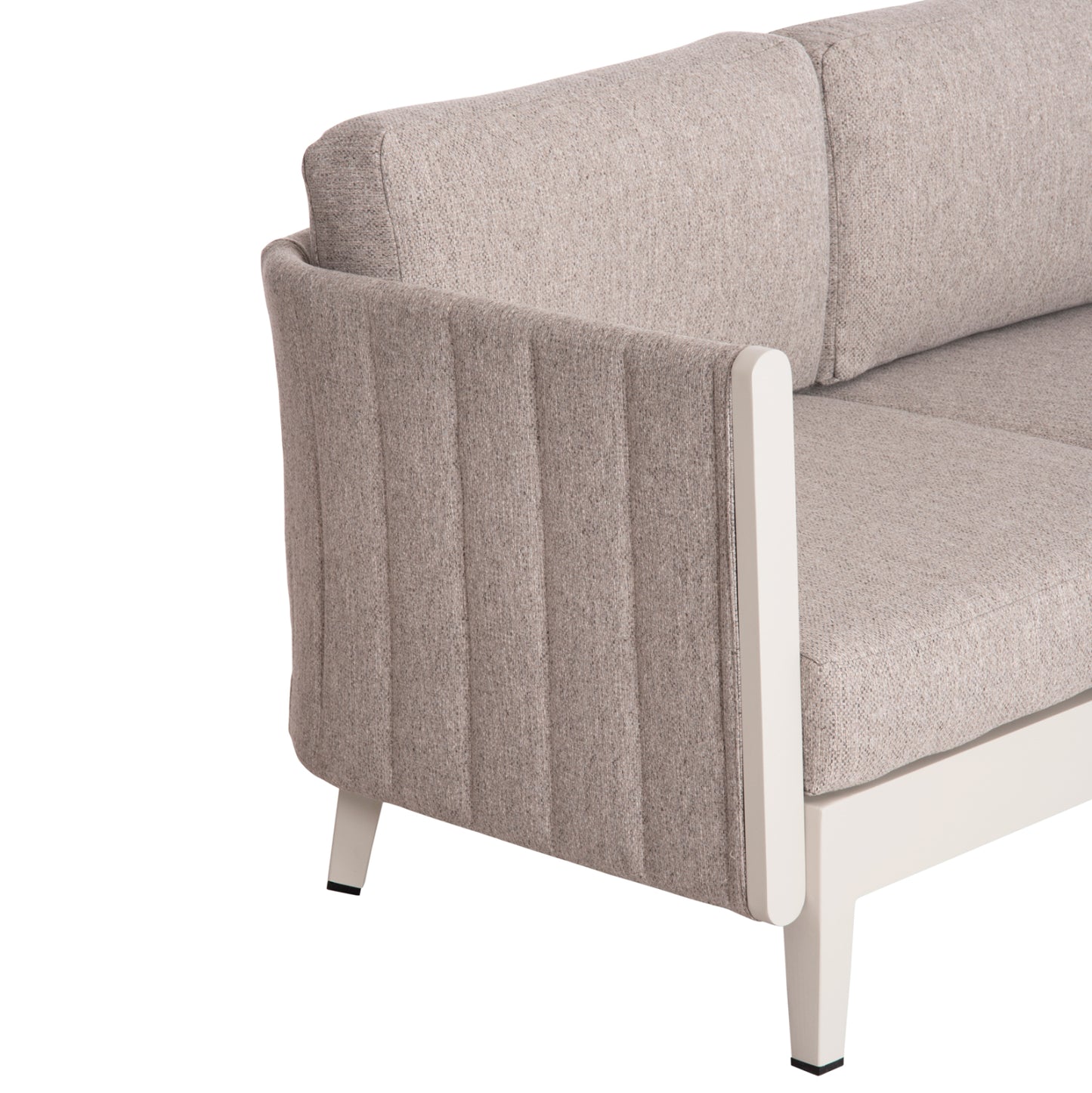 Outdoor Lounge Set 4pcs Larry Hm6188.02 Champagne Colored Aluminum-p.e. Fabric