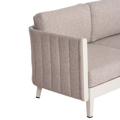Outdoor Lounge Set 4pcs Larry Hm6188.02 Champagne Colored Aluminum-p.e. Fabric