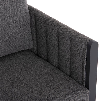 Outdoor Lounge Set 4pcs Larry Hm6188.01 Dark Grey Aluminum-p.e. Fabric