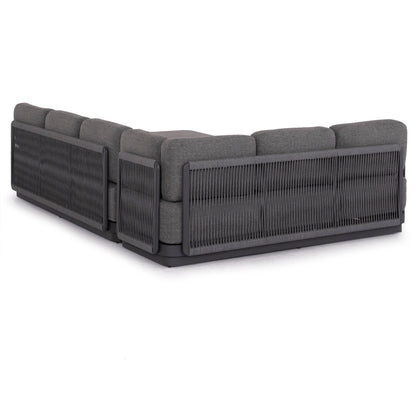 Outdoor Corner Lounge Set 3pcs Elysia Hm6187.01 Dark Grey Aluminum-rope-p.e.fabric