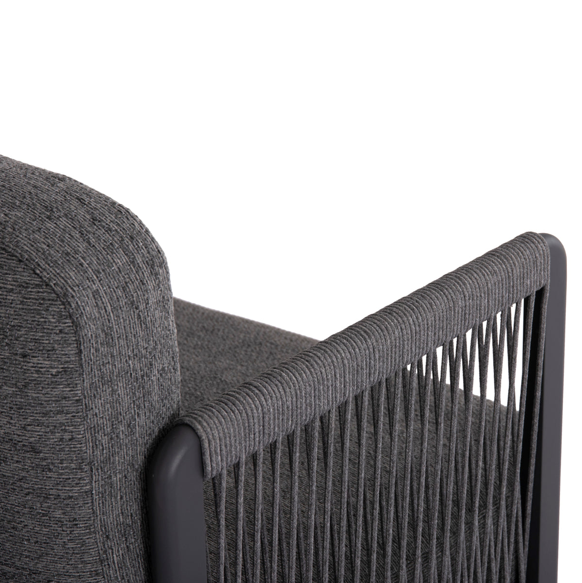 Outdoor Corner Lounge Set 3pcs Elysia Hm6187.01 Dark Grey Aluminum-rope-p.e.fabric