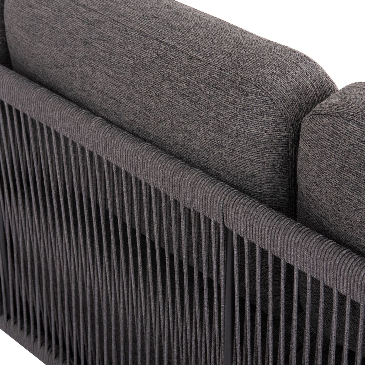 Outdoor Corner Lounge Set 3pcs Elysia Hm6187.01 Dark Grey Aluminum-rope-p.e.fabric