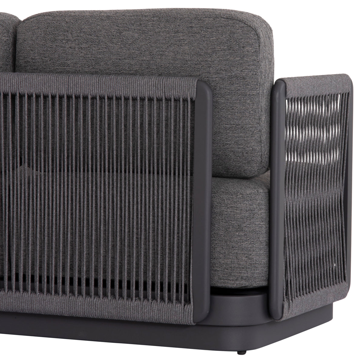 Outdoor Corner Lounge Set 3pcs Elysia Hm6187.01 Dark Grey Aluminum-rope-p.e.fabric