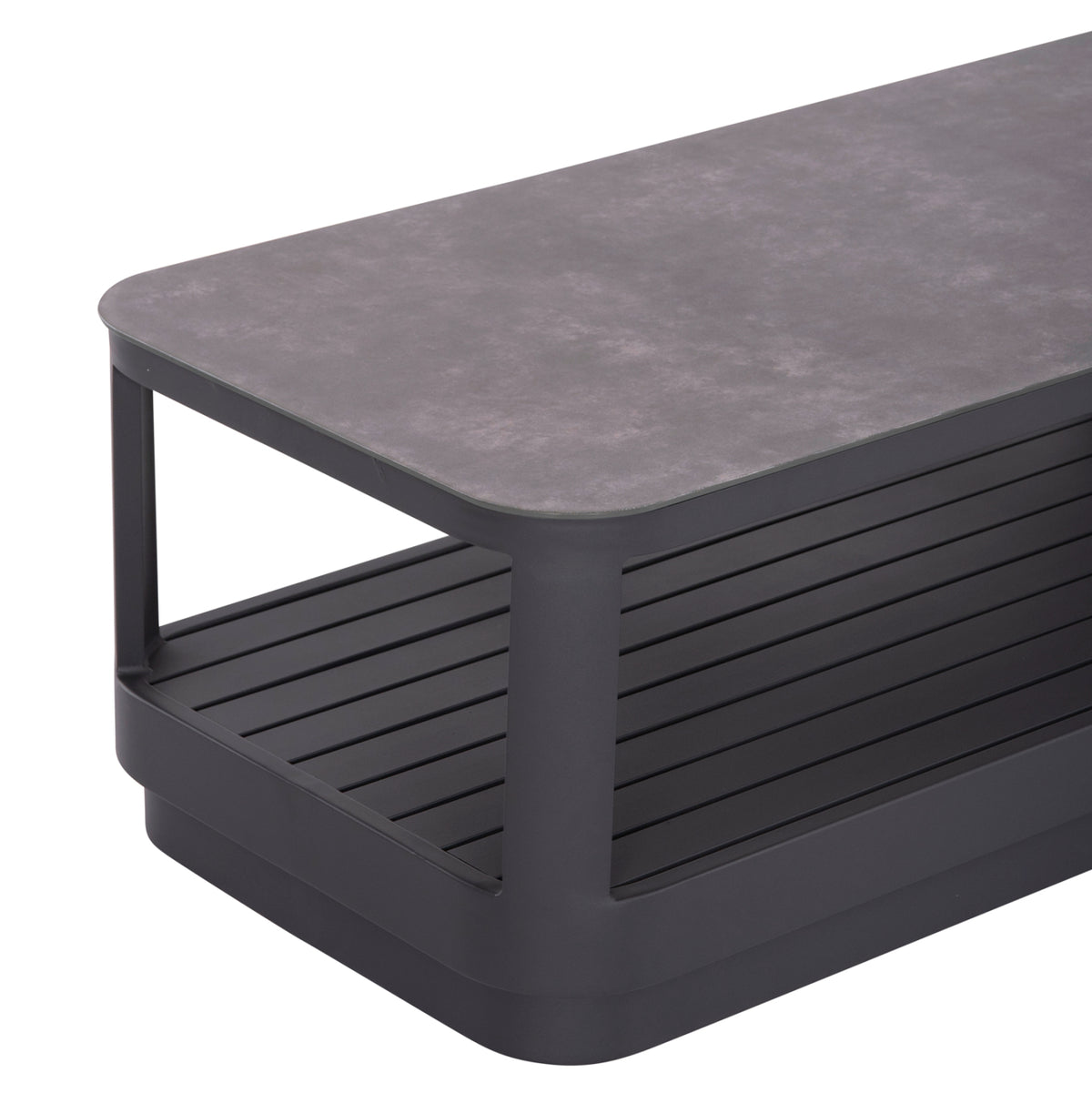 Outdoor Corner Lounge Set 3pcs Elysia Hm6187.01 Dark Grey Aluminum-rope-p.e.fabric