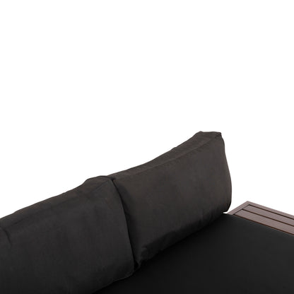 Outdoor Lounge Set Dex 3pcs Polymorphic Hm6090 Aluminum In Anthracite & Brown-black Cushions