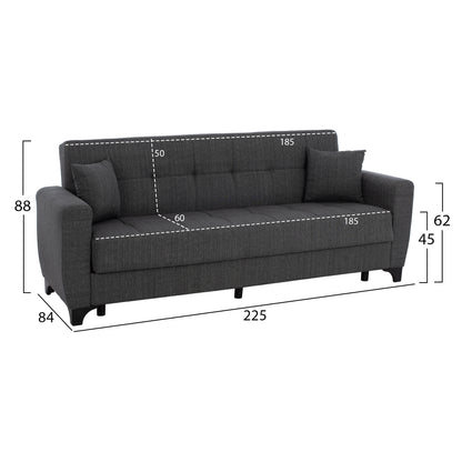 Hm11748.03 Sofa-bed Set Of 3-seater And 2-seater, Grey