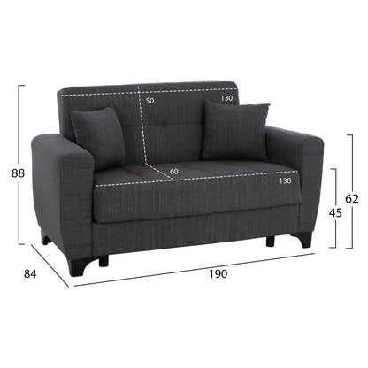 Hm11748.03 Sofa-bed Set Of 3-seater And 2-seater, Grey