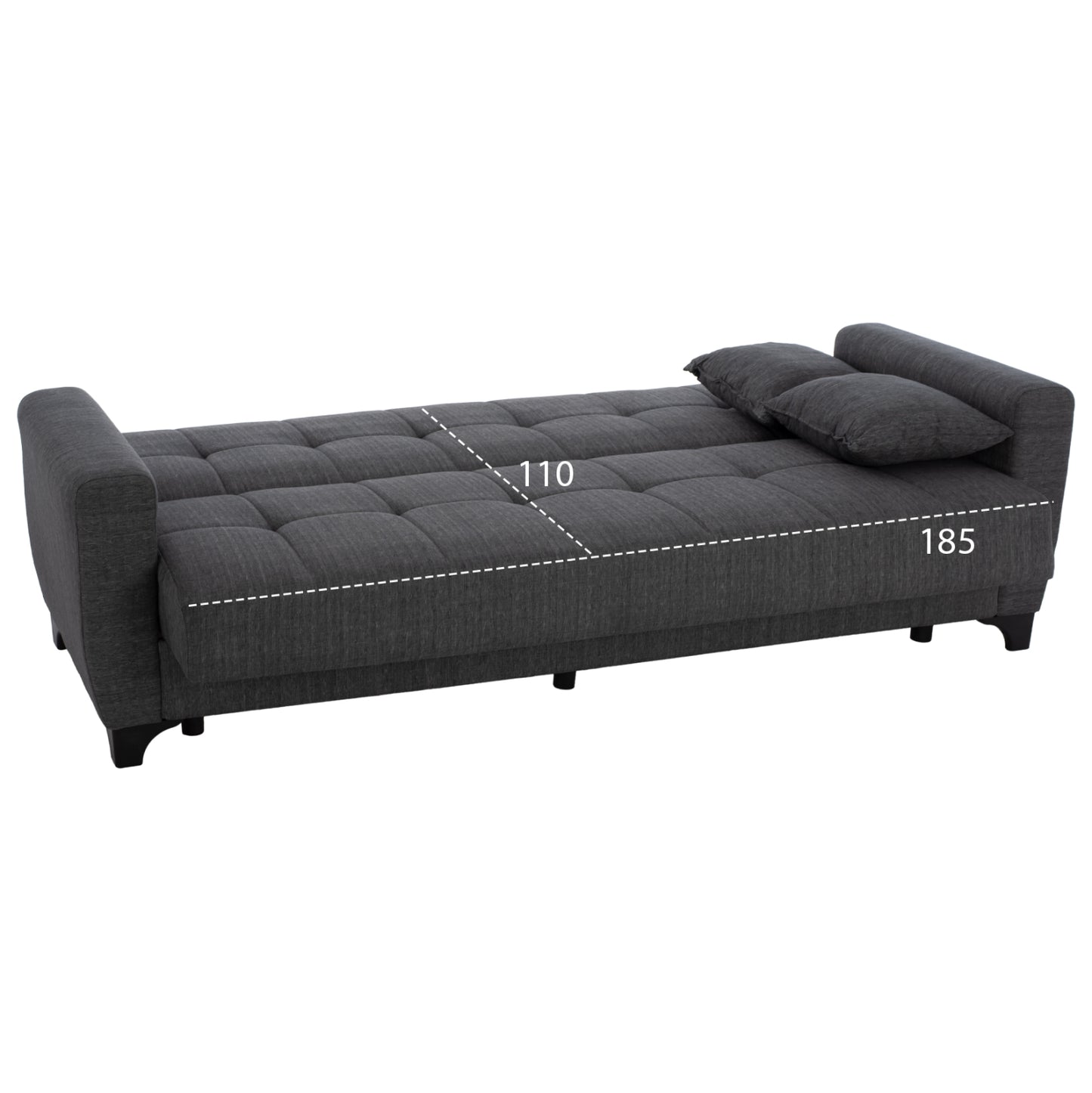 Hm11748.03 Sofa-bed Set Of 3-seater And 2-seater, Grey