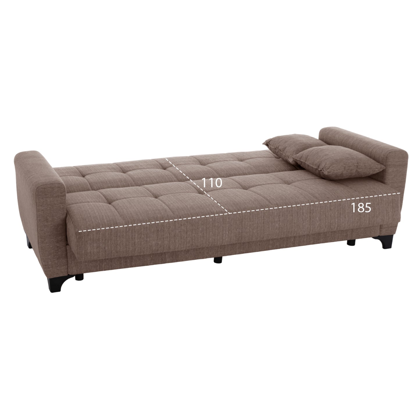 Hm11748.02 Sofa-bed Set Of 3-seater And 2-seater, Beige