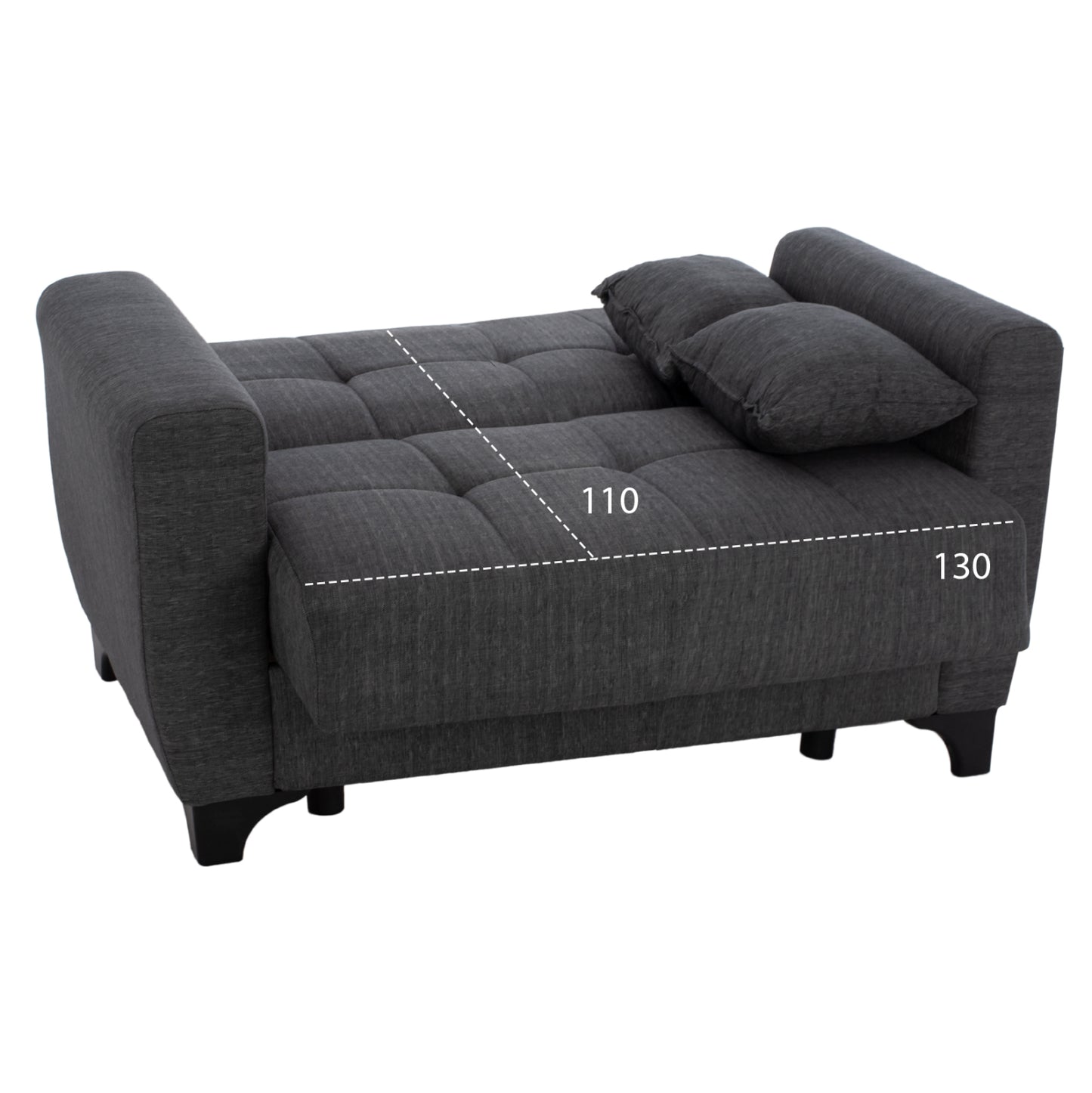 Hm11748.03 Sofa-bed Set Of 3-seater And 2-seater, Grey