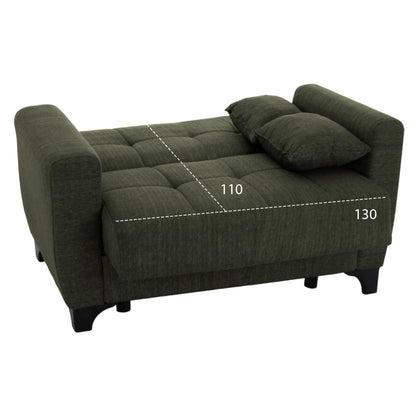 Hm11748.05 Sofa-bed Set Of 2-seater And 3-seater, Dark Olive