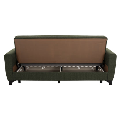Hm11748.05 Sofa-bed Set Of 2-seater And 3-seater, Dark Olive